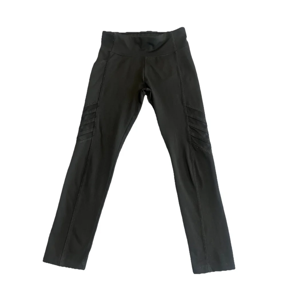 Justice Girls Leggings Size L 10 Black Mesh Insert